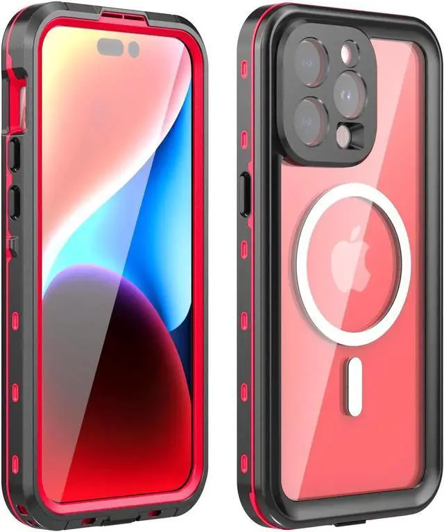 Main image of for iPhone 15 Pro Max 6.7 inch Waterproof Case Magnetic, [Compatible with MagSafe][with Screen Protector][IP68 Underwater][Dustproof] Phone Cover for iPhone 15 Pro Max 6.7" Red