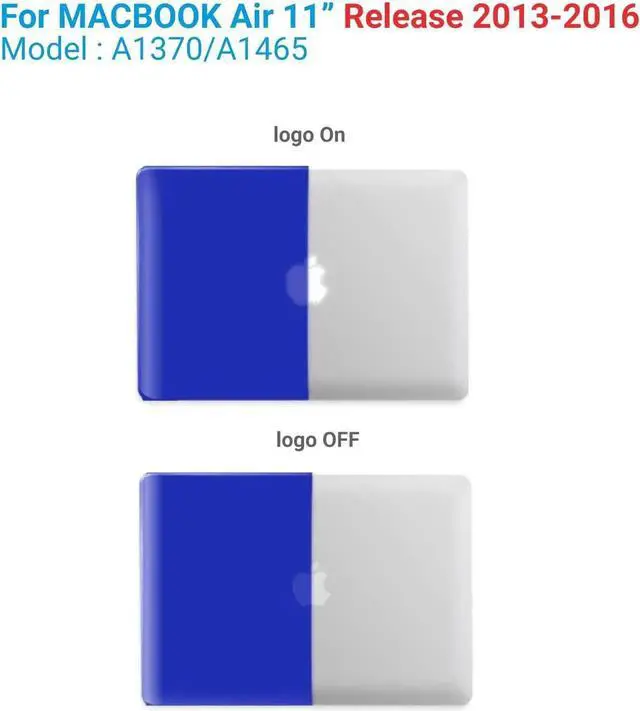 Alt view image 6 of 7 - Compatible with MacBook Air 11 Inch Case Model A1370 A1465, Soft Touch Plastic Hard Shell Cover with Keyboard Cover for Apple Mac Air 11" Blue