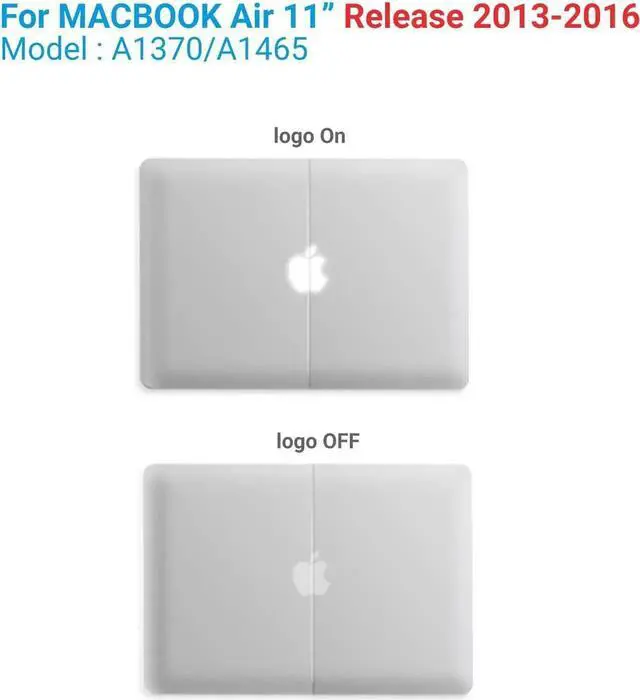 Alt view image 5 of 7 - Compatible with MacBook Air 11 Inch Case Model A1370 A1465, Soft Touch Plastic Hard Shell Cover with Keyboard Cover for Apple Mac Air 11" Matte Transparent