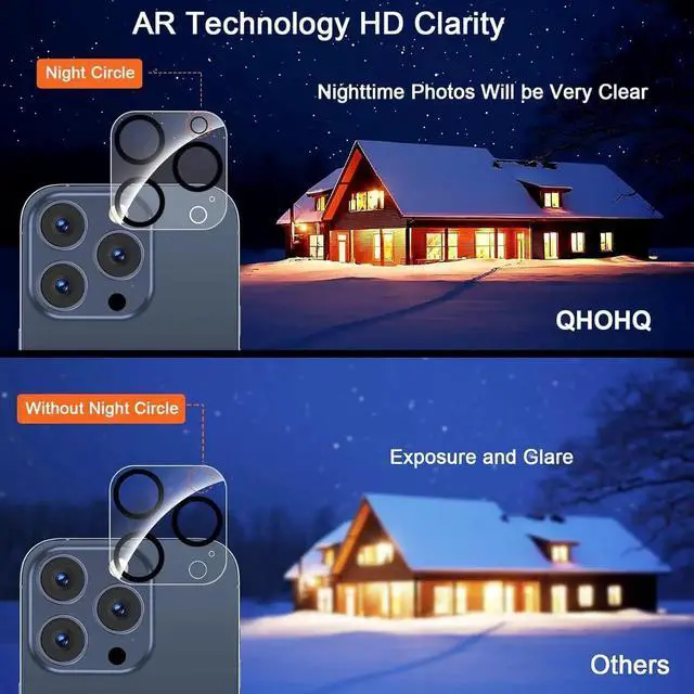 Alt view image 4 of 7 - [3+3 Pack] iPhone 15 Pro 6.1 Inch Screen Protector with Camera Lens Protector, 9H Shatterproof Tempered Glass Film with Easy Installation Frame, HD Clear Sensitive Full Coverage