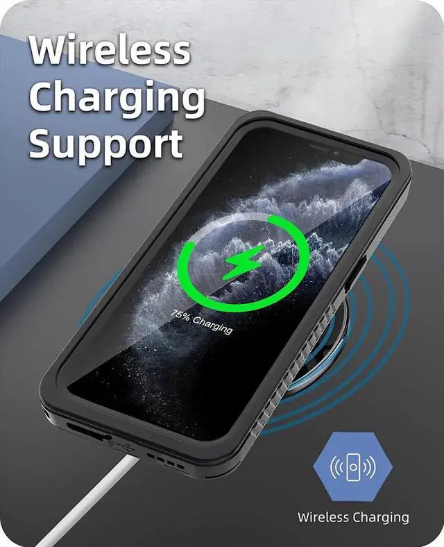 Alt view image 2 of 7 - iPhone 11 Pro Max Waterproof Case, 360 Full Body Protection Underwater Dirtproof Shockproof Clear Cover with Built-in Screen Protector for iPhone 11 Pro Max 6.5 inch