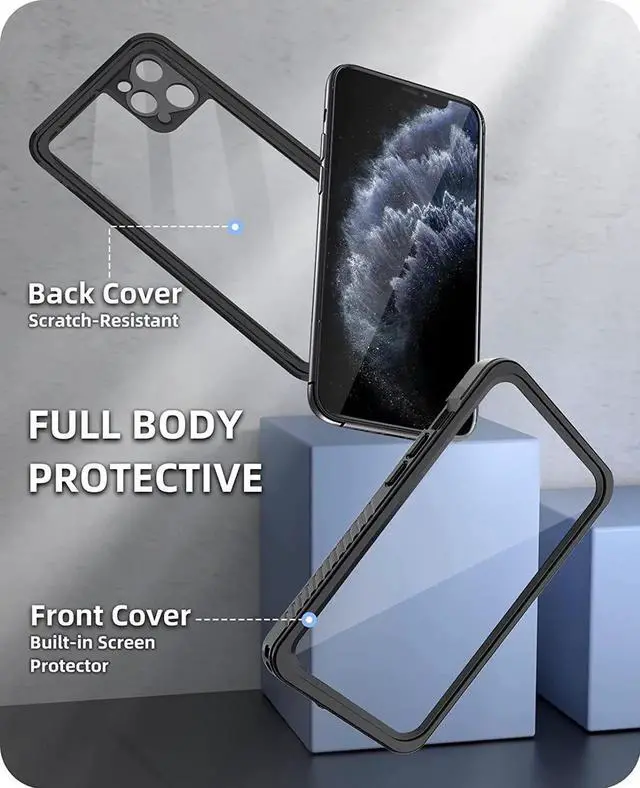 Alt view image 5 of 7 - iPhone 11 Pro Max Waterproof Case, 360 Full Body Protection Underwater Dirtproof Shockproof Clear Cover with Built-in Screen Protector for iPhone 11 Pro Max 6.5 inch