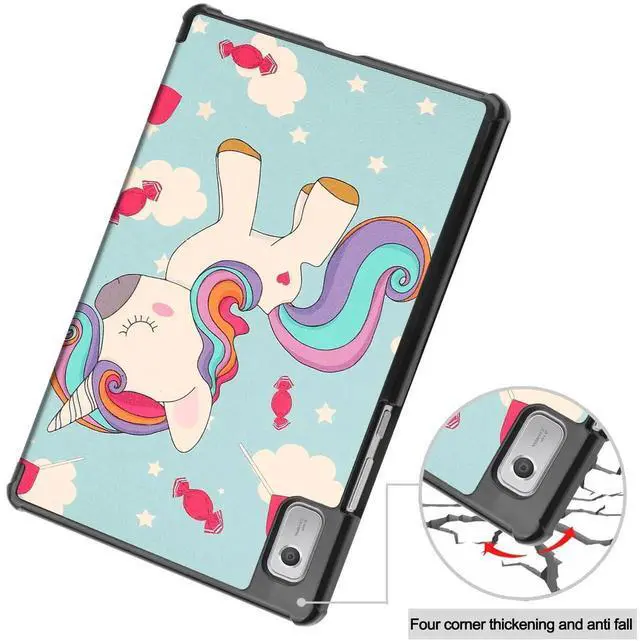 Alt view image 5 of 7 - Case for Lenovo Tab M9 2023 9 inch Tablet Model TB-310XU / TB-310FU, Slim Lightweight Stand Hard Shell Protective Cover with Stylus Pen Light Blue