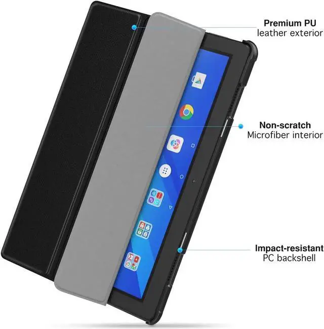 Alt view image 3 of 7 - Case for Lenovo Tab P10 10.1 inch 2019 Model TB-X705F Ultra Slim Lightweight Smart Shell Stand Cover with Auto Wake & Sleep