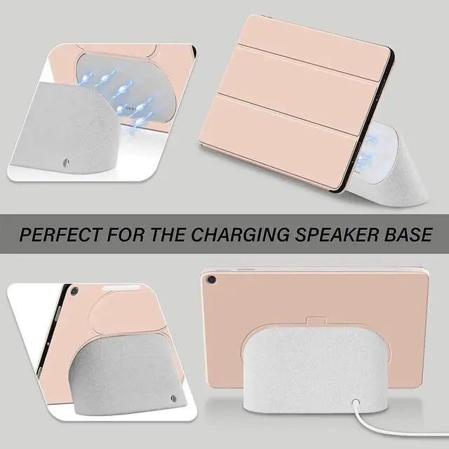 Alt view image 3 of 7 - for Google Pixel Tablet 2023 Case 11 inch Ultra Slim PU Leather TPU Back Shell Foldable Kickstand, Drop-Shockproof Case Cover Google Pixel Tablet Compatible with Charging Speaker Pink