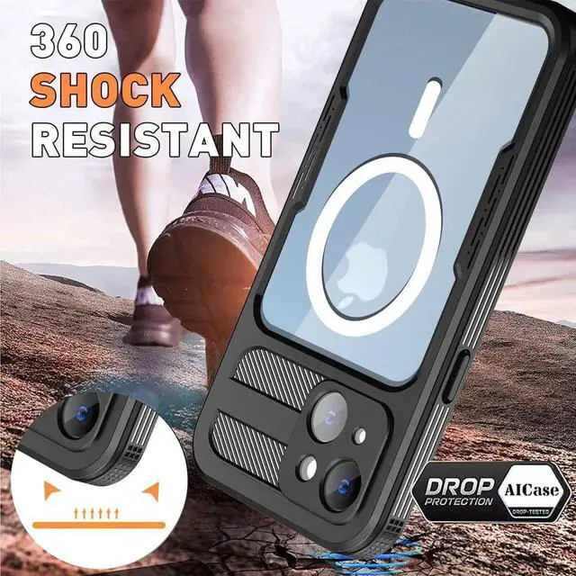 Alt view image 3 of 7 - Waterproof Case for iPhone 14 6.1 inch with MagSafe Support Snowproof,Dustproof and Shockproof, IP68 Certified Full Body Protection Fully Sealed Underwater Cover for iPhone 14 6.1" 2022