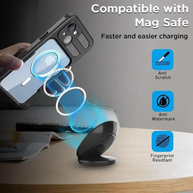 Alt view image 5 of 7 - Waterproof Case for iPhone 14 6.1 inch with MagSafe Support Snowproof,Dustproof and Shockproof, IP68 Certified Full Body Protection Fully Sealed Underwater Cover for iPhone 14 6.1" 2022