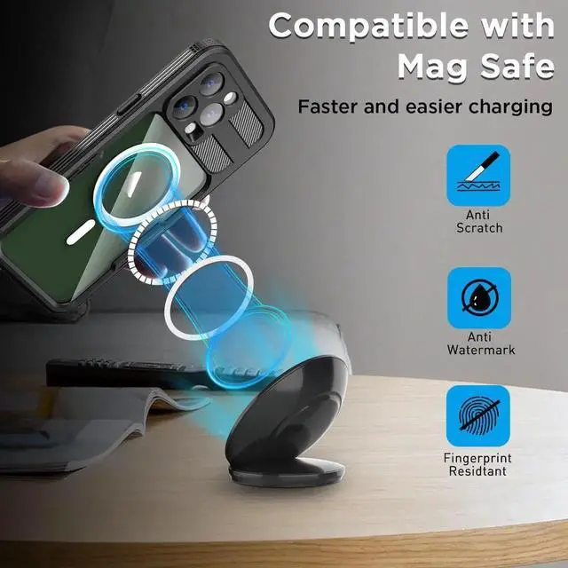 Alt view image 5 of 7 - Waterproof Case for iPhone 14 Pro Max 6.7 inch, Compatible with MagSafe Snowproof, Dustproof and Shockproof, IP68 Certified Full Body Protection Fully Sealed Underwater Cover for iPhone 14 Pro Max