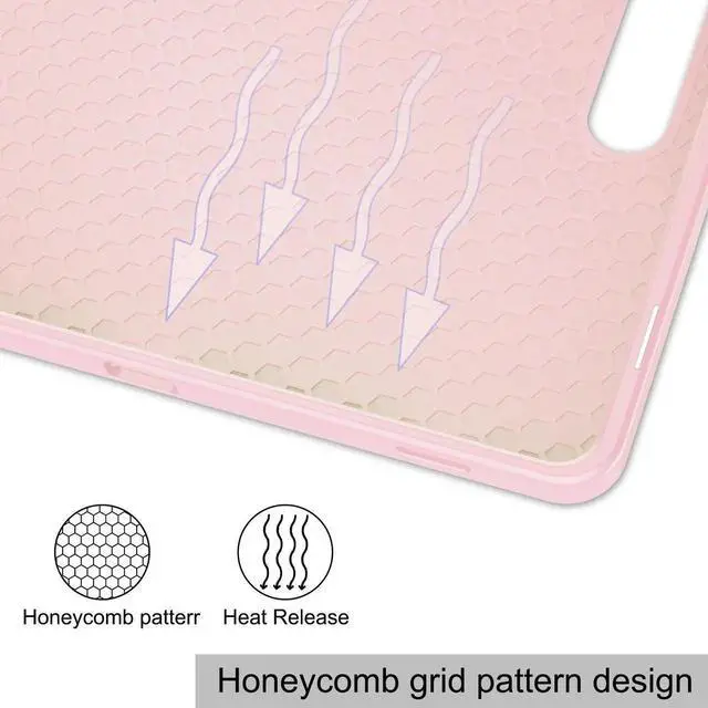 Alt view image 2 of 7 - Protective Case for Samsung Galaxy Tab S9 11 inch 2023, SM-X710 SM-X716B SM-X718U, Smart Stand Cover Hard Shell with Pencil Holder, Stylus Pen Pink