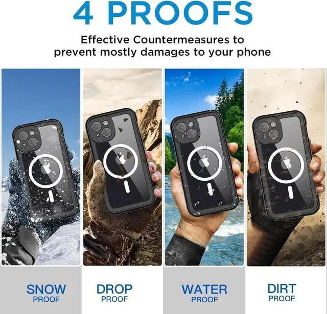 Alt view image 5 of 7 - Waterproof Case for iPhone 15 Plus 6.7 inch with MagSafe Snowproof, Dustproof and Shockproof, IP68 Certified Full Body Protection Fully Sealed Underwater Cover for iPhone 15 Plus 6.7"