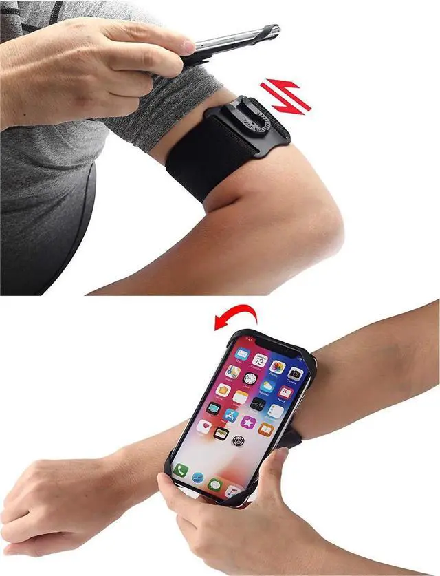 Main image of Werleo Cell Phone Armband for Running, Running Armband for iPhone X, XR, XS, 8, 8 Plus, 7, 7 Plus, 6, 6s, 6s Plus, Galaxy S9, S8, S7, S6, Stylo 4,The Phone is Rotatable and Separable - Black