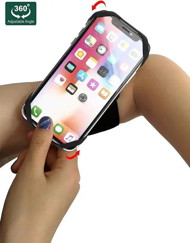 Alt view image 4 of 7 - Werleo Cell Phone Armband for Running, Running Armband for iPhone X, XR, XS, 8, 8 Plus, 7, 7 Plus, 6, 6s, 6s Plus, Galaxy S9, S8, S7, S6, Stylo 4,The Phone is Rotatable and Separable - Black