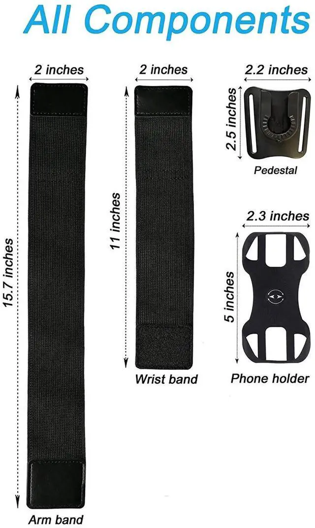 Alt view image 3 of 7 - Werleo Cell Phone Armband for Running, Running Armband for iPhone X, XR, XS, 8, 8 Plus, 7, 7 Plus, 6, 6s, 6s Plus, Galaxy S9, S8, S7, S6, Stylo 4,The Phone is Rotatable and Separable - Black