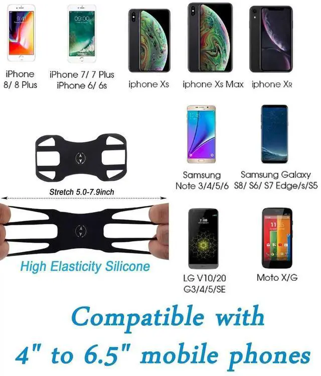 Alt view image 7 of 7 - Werleo Cell Phone Armband for Running, Running Armband for iPhone X, XR, XS, 8, 8 Plus, 7, 7 Plus, 6, 6s, 6s Plus, Galaxy S9, S8, S7, S6, Stylo 4,The Phone is Rotatable and Separable - Black