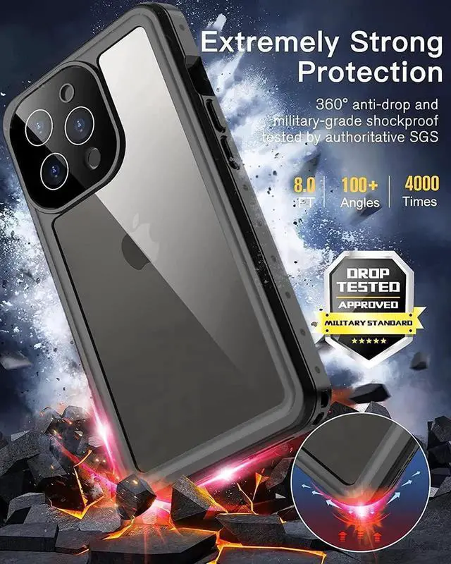 Alt view image 4 of 7 - For iPhone 13 Pro max Case Waterproof Dropproof, Built in Screen Protector & Camera Lens Protection, Full Body Heavy Duty Shockproof Durable Phone Cover for iPhone 13 Pro max 5G 6.7 inch 2021