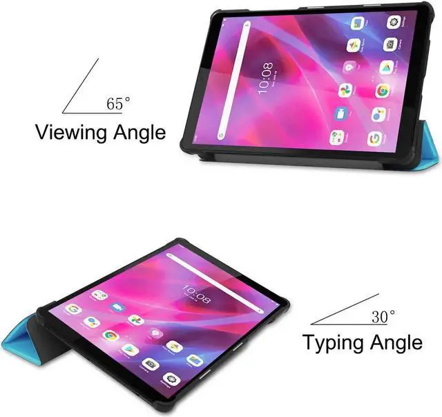Alt view image 6 of 7 - Lenovo Tab M8 / Tab M8 HD LTE/Smart Tab M8 / Tab M8 FHD Case, Trifold Stand Slim Lightweight Cover for Lenovo Tab M8 3rd Gen TB-8506F / TB-8506X / TB-8505F / TB-8505X / TB-8705F/ TB-8505FS Sky Blue