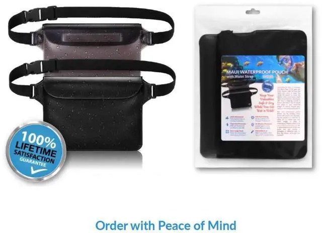 Alt view image 3 of 7 - Werleo Waterproof Pouch with Waist Strap (2 Pack) | Best Way to Keep Your Phone and Valuables Safe and Dry | Perfect for Boating Swimming Snorkeling Kayaking Beach Pool Water Parks