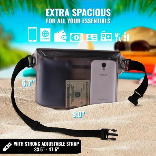Alt view image 2 of 7 - Werleo Waterproof Pouch with Waist Strap (2 Pack) | Best Way to Keep Your Phone and Valuables Safe and Dry | Perfect for Boating Swimming Snorkeling Kayaking Beach Pool Water Parks