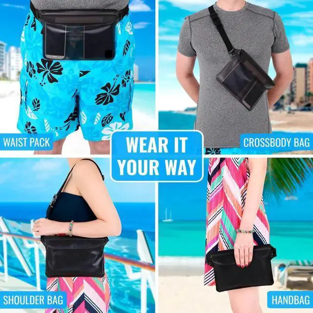 Alt view image 4 of 7 - Werleo Waterproof Pouch with Waist Strap (2 Pack) | Best Way to Keep Your Phone and Valuables Safe and Dry | Perfect for Boating Swimming Snorkeling Kayaking Beach Pool Water Parks