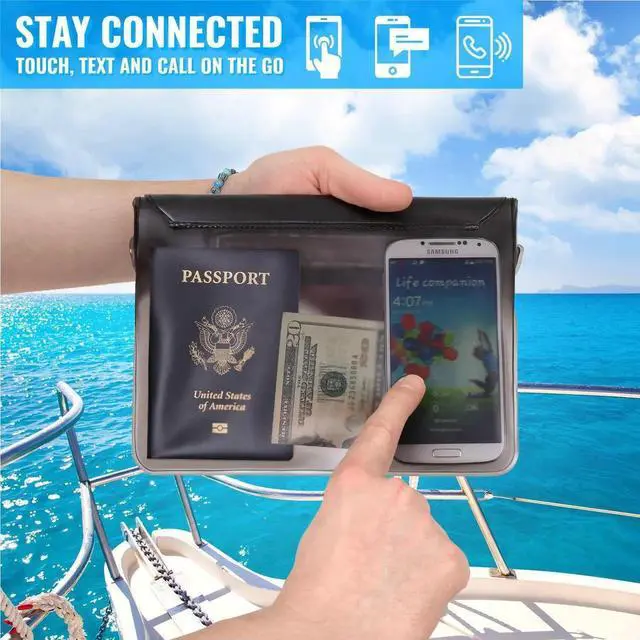 Alt view image 6 of 7 - Werleo Waterproof Pouch with Waist Strap (2 Pack) | Best Way to Keep Your Phone and Valuables Safe and Dry | Perfect for Boating Swimming Snorkeling Kayaking Beach Pool Water Parks