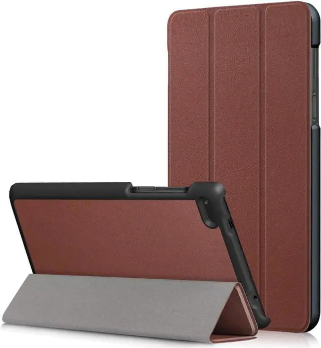 Main image of Protective Case For Lenovo Tab 7 Essential / Tab4 7 Essential - Ultra-Thin Custer PU Leather Case Shell Hard Cover for Lenovo Tab 7 Essential TB-7304F TB-7304I TB-7304X Brown