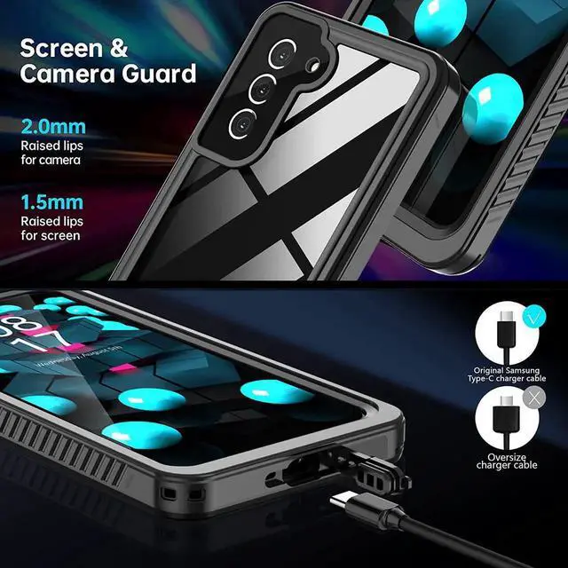 Alt view image 7 of 7 - Samsung Galaxy S21 FE Case Waterproof, 360° Full Body Protection with Built in Screen Protector Heavy Duty Shockproof IP68 Underwater Protective Phone Case for Samsung S21 FE 5G 6.4 inch 2022
