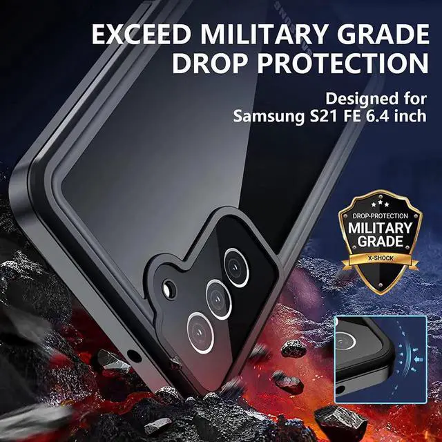 Alt view image 5 of 7 - Samsung Galaxy S21 FE Case Waterproof, 360° Full Body Protection with Built in Screen Protector Heavy Duty Shockproof IP68 Underwater Protective Phone Case for Samsung S21 FE 5G 6.4 inch 2022