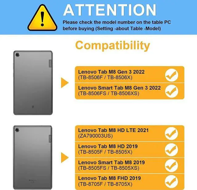 Alt view image 4 of 7 - Case for Lenovo 8.0 Inch Tab M8 Gen 3 2022/ Smart Tab M8 Gen 3 2022/Tab M8 HD LTE 2021/ Tab M8 HD/Smart Tab M8/Tab M8 FHD 2019, Slim Lightweight Stand Hard Shell Protective Cover with Stylus Pen
