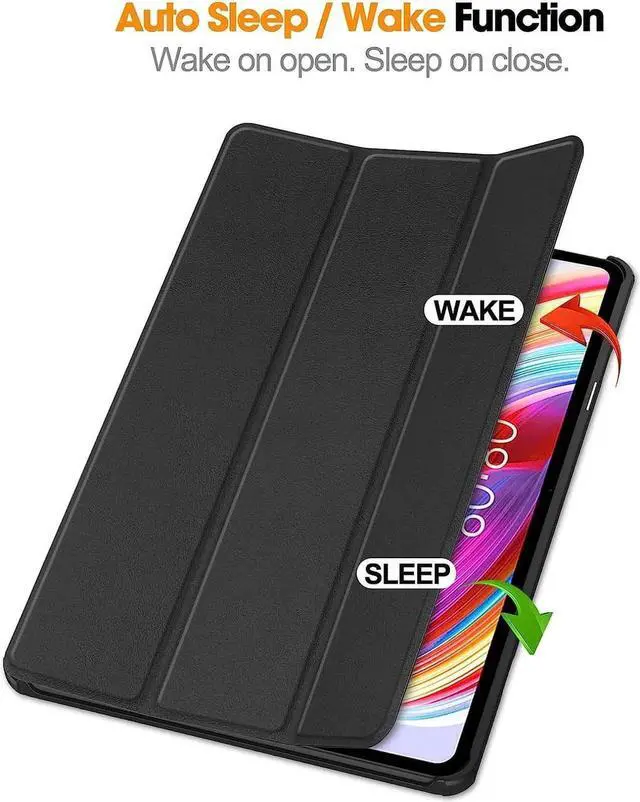 Alt view image 3 of 7 - Case for TECLAST T50 11 inch , Tri fold Slim Lightweight Hard Shell Smart Protective Cover with Multi-Angle Stand, Universal Stylus Pen