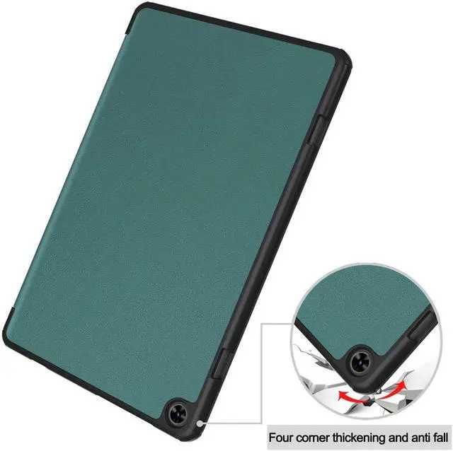 Alt view image 7 of 7 - Case for TECLAST T50 11 inch , Tri fold Slim Lightweight Hard Shell Smart Protective Cover with Multi-Angle Stand, Universal Stylus Pen Dark Green