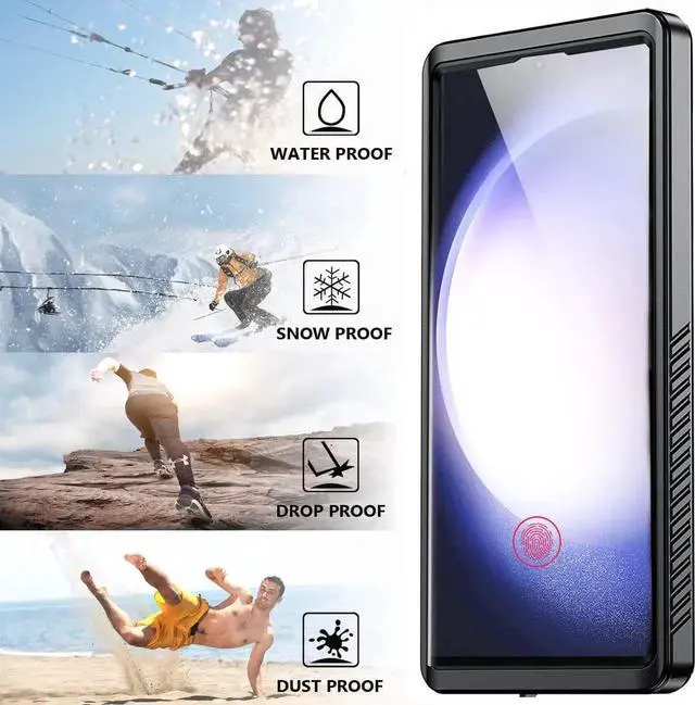 Alt view image 4 of 7 - Compatible for Samsung Galaxy S23 Ultra Case Waterproof, S23 Ultra Waterproof Case with Built-in Lens & Screen Protector Full Body Protective Case for Galaxy S23 Ultra 6.8'' 2023, Black