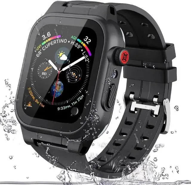 Main image of Compatible with Apple Watch Series 8 / Series 7 45mm Waterproof Case,Full Body Case with Screen Protector and Band, iWatch S8 S7 45mm Bumper Case Cover