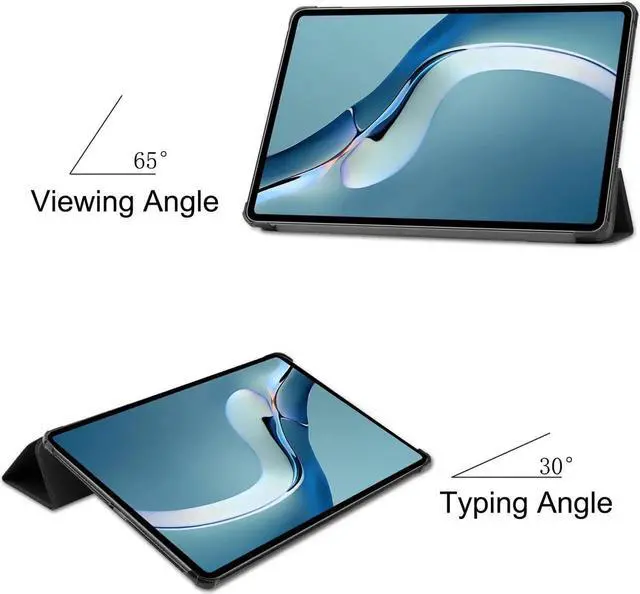 Alt view image 5 of 7 - Case For Huawei Matepad Pro 12.6 inch 2021 WGR-W09 / WGR-W19, Shockproof Protective Cover Ultra Light Slim Cover with Trifold Kickstand Black