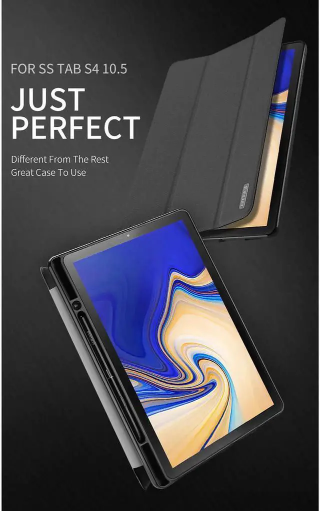 Alt view image 4 of 6 - Case for Samsung Galaxy Tab S4 10.5 Inch 2018 Tablet Model SM-T830 T835 T837 Cover with S Pen Holder Auto Sleep Wake