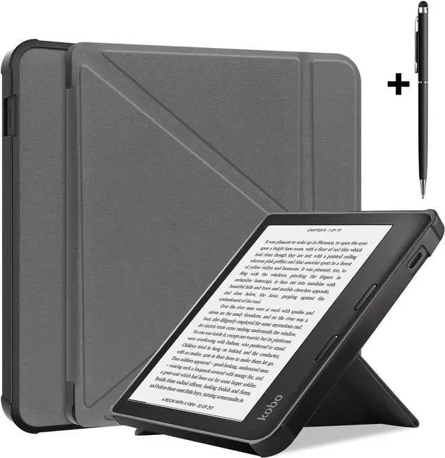 Main image of Slim Case for Kobo Libra 2 2021 Released - Soft TPU Protective Back Cover with Auto Wake/Sleep for 7 inch Kobo Libra 2 eReader Grey