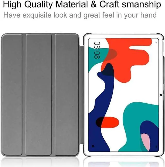 Alt view image 6 of 6 - Case for Huawei MatePad 10.4 inch 2020 (BAH3-AL00/BAH3-W09), Slim Lightweight Tri-Fold Stand Smart Shockproof Protective Cover with Auto Sleep/Wake Black