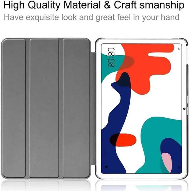 Alt view image 2 of 7 - Case for Huawei MatePad 10.4 inch 2020 (BAH3-AL00/BAH3-W09), Slim Lightweight Tri-Fold Stand Smart Shockproof Protective Cover with Auto Sleep/Wake Blue