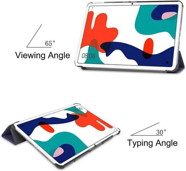 Alt view image 7 of 7 - Case for Huawei MatePad 10.4 inch 2020 (BAH3-AL00/BAH3-W09), Slim Lightweight Tri-Fold Stand Smart Shockproof Protective Cover with Auto Sleep/Wake Blue