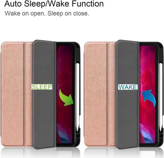 Alt view image 7 of 7 - iPad Pro 11 inch Case 2021 with Pencil Holder, Slim Lightweight Trifold Stand Cover with Soft TPU Back Cover - Auto Sleep / Wake+Pencil Charging - Smart Case for iPad Pro 11 inch 2021 2020 2018