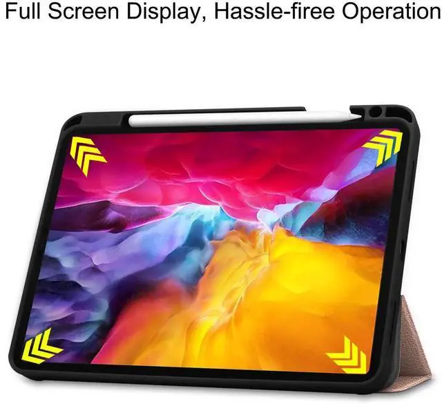 Alt view image 4 of 7 - iPad Pro 11 inch Case 2021 with Pencil Holder, Slim Lightweight Trifold Stand Cover with Soft TPU Back Cover - Auto Sleep / Wake+Pencil Charging - Smart Case for iPad Pro 11 inch 2021 2020 2018