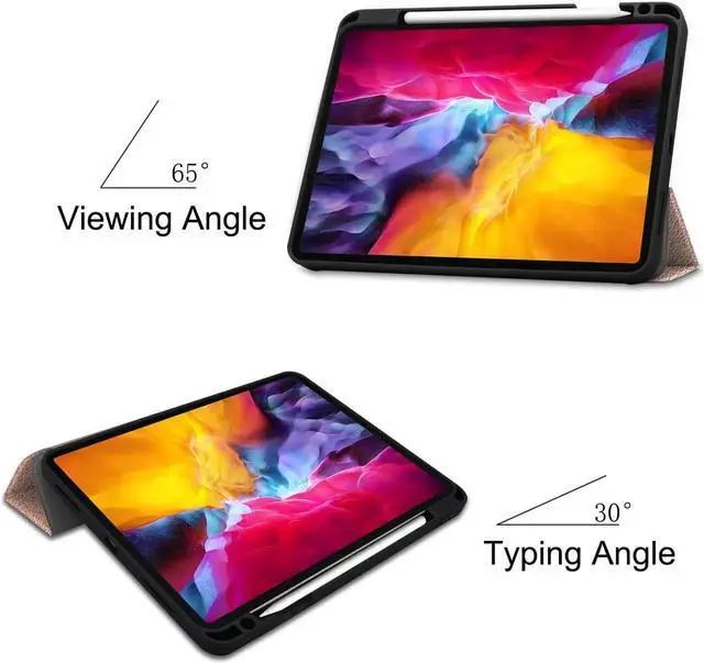 Alt view image 5 of 7 - iPad Pro 11 inch Case 2021 with Pencil Holder, Slim Lightweight Trifold Stand Cover with Soft TPU Back Cover - Auto Sleep / Wake+Pencil Charging - Smart Case for iPad Pro 11 inch 2021 2020 2018