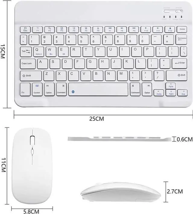 Alt view image 4 of 7 - Ultra-Slim Bluetooth Keyboard and Mouse Combo Rechargeable Portable Wireless Keyboard Mouse Set for Apple iPad iPhone iOS 13 and Above Samsung Tablet Phone Smartphone Android Windows Light