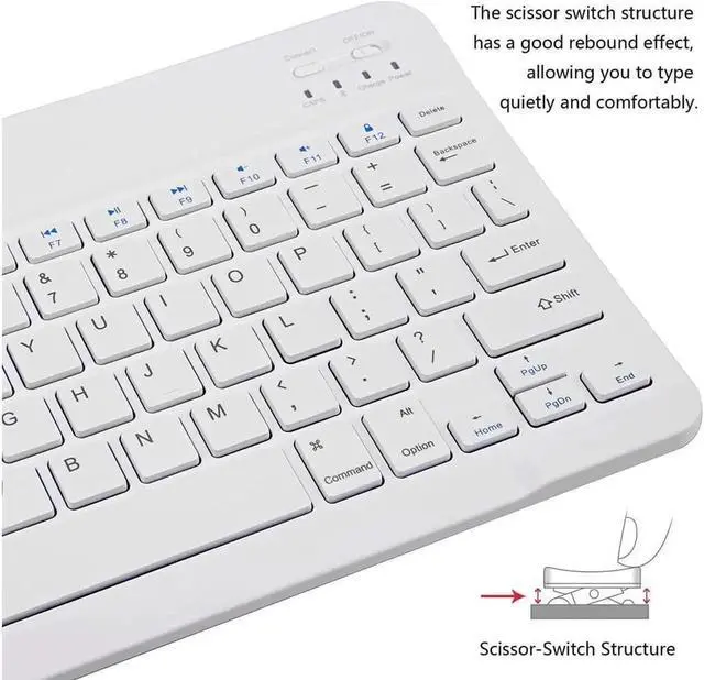 Alt view image 6 of 7 - Ultra-Slim Bluetooth Keyboard and Mouse Combo Rechargeable Portable Wireless Keyboard Mouse Set for Apple iPad iPhone iOS 13 and Above Samsung Tablet Phone Smartphone Android Windows Light