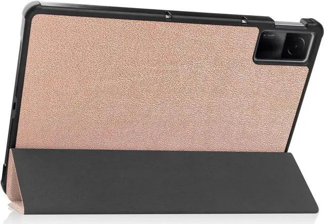 Alt view image 7 of 7 - Case for Xiaomi Redmi Pad 10.61 inch 2022, Tri fold Slim Auto Wake Lightweight Hard Shell Smart Protective Stand Cover with Universal Stylus Pen Rose Gold