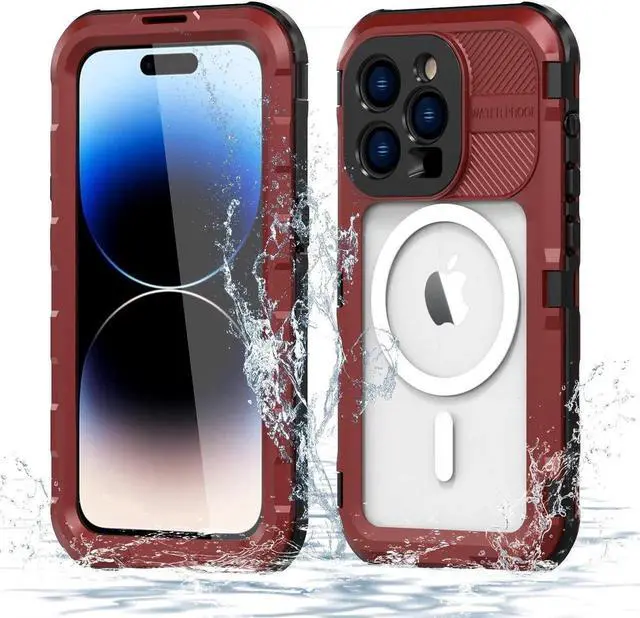 Main image of iPhone 14 Pro Waterproof Case, MagSafe Compatible, Built-in Screen Protector IP68 Underwater Dustproof 360 Full Body Shockproof Protective Cover for iPhone 14 Pro 6.1 inch 2022 Red