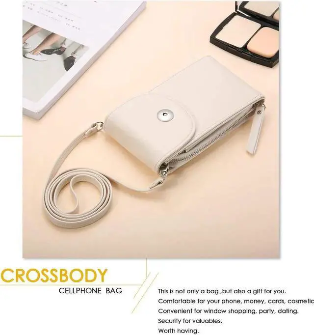 Alt view image 2 of 7 - Crossbody Cell Phone Bag Cellphone Wallet Purse PU Leather 3 Layers Storage Phone Pouch Women Handbag with Shoulder Strap for iPhone X 8 6 7 Samsung S7 S6 Smartphone under 5.5 Inch