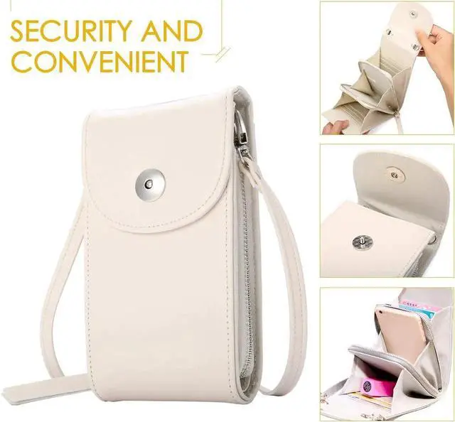 Alt view image 5 of 7 - Crossbody Cell Phone Bag Cellphone Wallet Purse PU Leather 3 Layers Storage Phone Pouch Women Handbag with Shoulder Strap for iPhone X 8 6 7 Samsung S7 S6 Smartphone under 5.5 Inch