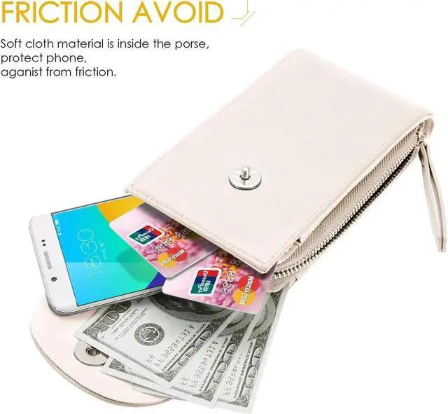 Alt view image 4 of 7 - Crossbody Cell Phone Bag Cellphone Wallet Purse PU Leather 3 Layers Storage Phone Pouch Women Handbag with Shoulder Strap for iPhone X 8 6 7 Samsung S7 S6 Smartphone under 5.5 Inch