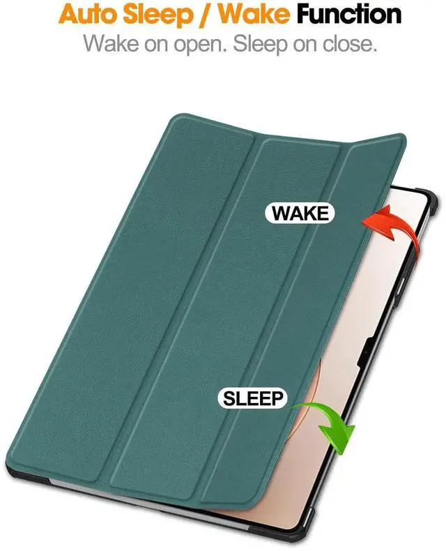 Alt view image 2 of 7 - Case for Xiaomi Pad 7 Ultra 14 Inch, Tri fold Slim Lightweight Hard Shell Smart Protective Cover with Multi-Angle Stand, Universal Stylus Pen Dark Green