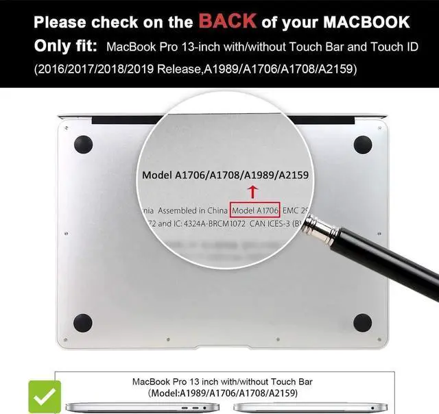 Alt view image 4 of 7 - MacBook Pro 13 Case 2019 2018 2017 2016 Release A2159 A1989 A1706 A1708, Hard Case Shell Cover and Keyboard Skin Cover for MacBook Pro 13 Inch with/Without Touch Bar Black